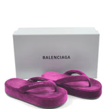 Purple JET LAG Stretch Velvet Thong Sandals / BALENCIAGA - Size 37