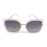 Purple Lens and Silver-tone Metal DANY Square Sunglasses / JIMMY CHOO