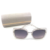 Purple Lens and Silver-tone Metal DANY Square Sunglasses / JIMMY CHOO