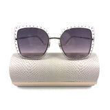 Purple Lens and Silver-tone Metal DANY Square Sunglasses / JIMMY CHOO