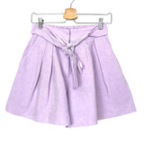 Purple Linen High Waist Shorts / CLAUDIE PIERLOT - Size 38