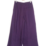 Purple Linen Wide Leg Pants / LIVIANA CONTI - Size 38
