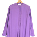 Purple Long Sleeves Cotton Blouse - model AUXANE / BELLA JONES - One Size