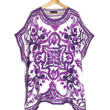 Purple MAJOLICA Print Short Cotton Kaftan / DOLCE & GABBANA - One Size