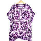 Purple MAJOLICA Print Short Cotton Kaftan / DOLCE & GABBANA - One Size