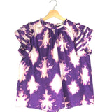 Purple MICAELA Ruffle Silk Blouse / ULLA JOHNSON - Size 6