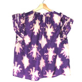 Purple MICAELA Ruffle Silk Blouse / ULLA JOHNSON - Size 6
