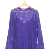 Purple Open-lace Silk Top / NINA RICCI - Size 38