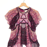 Purple ORNA Silk Embellished Blouse / ISABEL MARANT - Size 36
