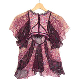 Purple ORNA Silk Embellished Blouse / ISABEL MARANT - Size 36