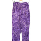 Purple Paisley Print Fluid Pants / SCARLET ROOS - Size 1