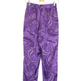 Purple Paisley Print Fluid Pants / SCARLET ROOS - Size 1