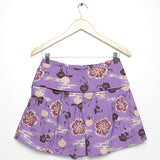 Purple Printed High Waisted Shorts - model PALOMA / ULLA JOHNSON - Size 6