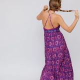 Purple Printed KEMI Silk Wrap-around Maxi Dress / BA&SH - Size 1