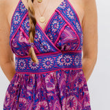 Purple Printed KEMI Silk Wrap-around Maxi Dress / BA&SH - Size 1