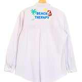 Purple Striped BRIGITTE Beach Therapy Embroidered Long Sleeves Overshirt / MC2 SAINT BARTH - Size S