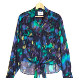 Purple Tie-dyed NATH Printed Cotton Voile Long Sleeves Shirt / ISABEL MARANT ETOILE - Size 38