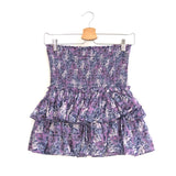 Purple/Blue NAOMI Floral-print Tiered Mini Skirt / ISABEL MARANT ETOILE - Size 38
