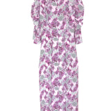 Purple/Grey Printed V-neck Crepe Maxi Dress / IRO - Size 36