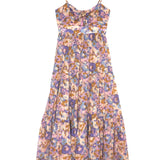Purple/Orange Floral Cut-out Tiered Cotton Midi Dress / ZIMMERMANN - Size 1