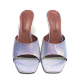 Purple/Pink Glitter LUPITA Leather Slip On Mules / AMINA MUADDI - Size 38