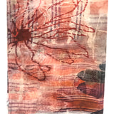 Purple/Red Printed Cotton and Silk-blended Scarf /AHMADDY