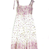 Purple/Yellow CARNABY Floral Print Linen Tie-strap Midi Dress / ZIMMERMANN - Size 3