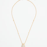 Quartz Drop Pendant Set with White Zircons and Small Gold-plated Tassels Necklace - model BABY PRINCESS / SHIREL BELLAICHE