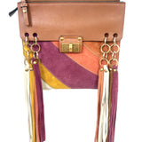 Rainbow Patchwork JANE Suede and Leather Small Crossbody Bag / CHLOE