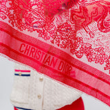 Raspberry Lace Cotton Scarf 70 / DIOR