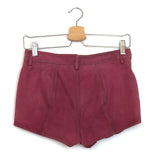 Raspberry DELMA Suede Leather Lace Up Mini Shorts / ISABEL MARANT - Size 34