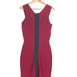 Raspberry Red Knit Bandage Bodycon Mini Dress / HERVE LEGER - Size M
