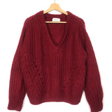 Red ALABAMA Wool-blend Knitted V-neck Jumper / BERENICE - Size 1