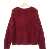 Red ALABAMA Wool-blend Knitted V-neck Jumper / BERENICE - Size 1