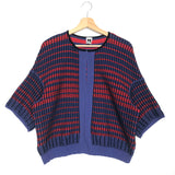 Red and Blue Two-tone Knit Cardigan / MISSONI - Size S