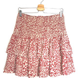 Red Animal Print Ruffled Mini Skirt / BAUM UND PFERGARTEN - Size 36