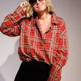 Red BRUNA Oversized Checked Shirt / ISABEL MARANT