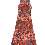 Red Carmine BRYNN Hibiscus Printed Sleeveless Midi Dress / ULLA JOHNSON - Size US 6