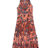 Red Carmine BRYNN Hibiscus Printed Sleeveless Midi Dress / ULLA JOHNSON - Size US 6