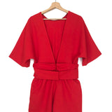 Red DANCE Short Sleeves Playsuit / BA&SH - Size 1