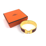 Red Enamel Clic H GHW Large Bracelet / HERMES - Size 0