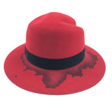 Red Felt Fedora Hat / MAISON MICHEL - Size M