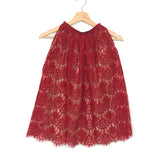 Red Guipure Lace Sleeveless Top / LANVIN - Size 34