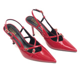 Red INSPO Pointed Toe Slingback Pumps / FOZAZA X STEVE MADDEN - Size 39