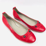 Red Leather Arena Ballet Flats / BALENCIAGA - Size 38