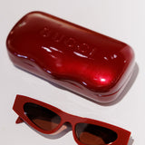Red Logo Cat Eye Sunglasses / GUCCI