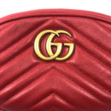 Red Matelasse Leather GG Marmont Belt Bag / GUCCI