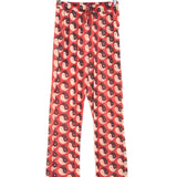 Red Pattern Lightweight Stretch Jersey Pants / PARIOCA - Size 2