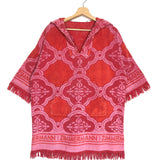 Red Poppy Fringed Cotton Terry Jacquard Mini Dress / ZIMMERMANN - Size 0