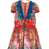 Red Printed Short Sleeves Mini Dress / SANDRO - Size 38